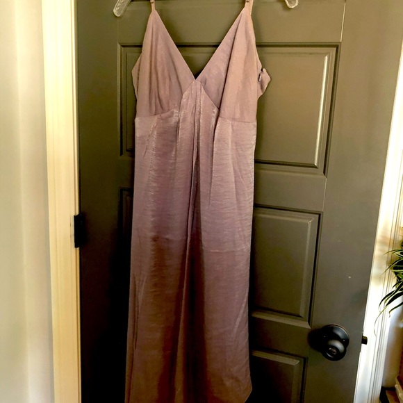 Anthropologie Moulinette Soeurs Shimmery Purple Asymmetrical Slip Dress, size12 - Picture 5 of 6